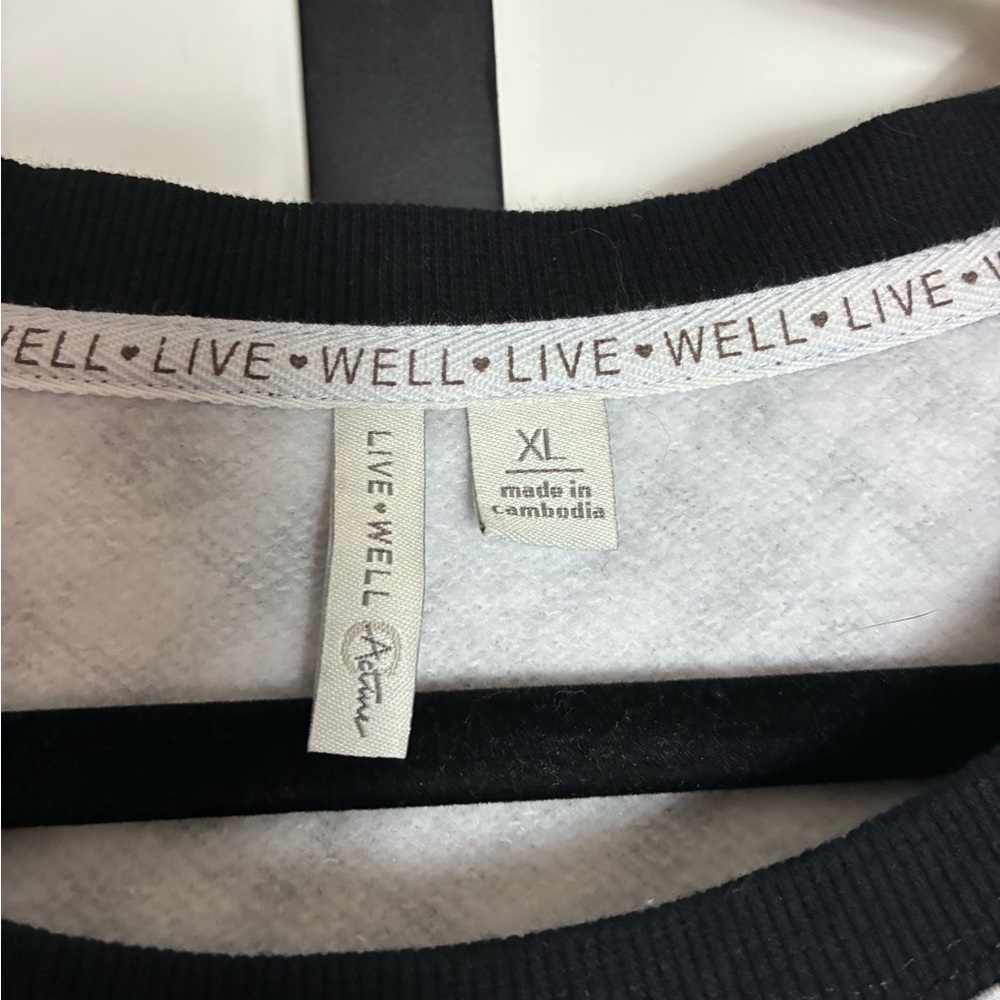 Live Well Black & White Plaid Lightweight Sweatshirt soft size XL - Picture 11 of 11